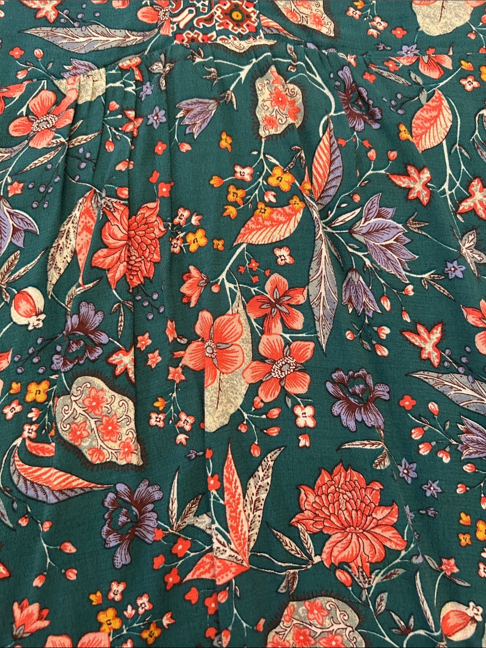 Anthropologie XS Zenia Green Floral V-Neck Dress - Picture 14 of 15